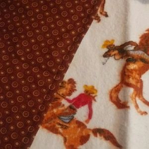Blue and Brown Cowboy Baby Blanket